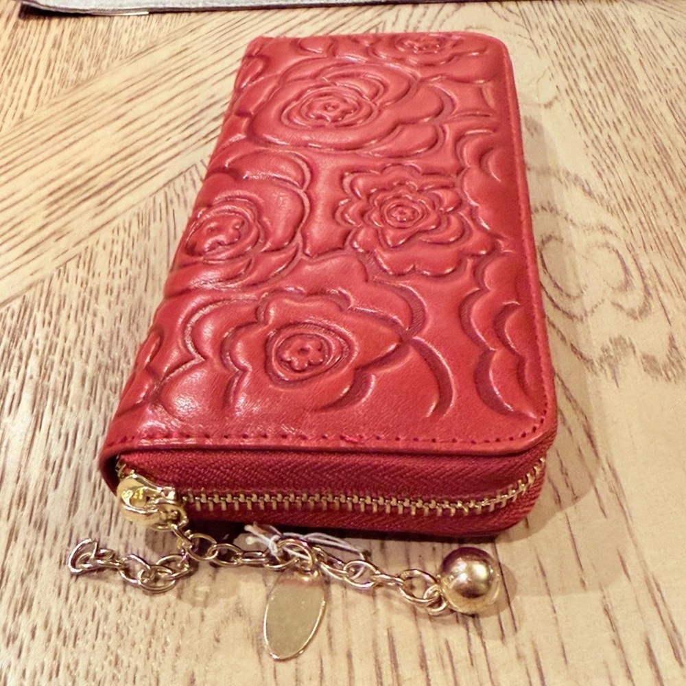 Genuine Leather Wallets Card Case Holder Money Clip Wallet (Jester Red) - Picture 2 of 5